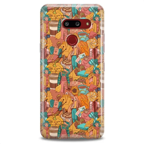 Miniatura 4 de Funda de repuesto para LG G7 ThinkQ Fit Velvet G6 V60 5G V50 V40 V35 V30 Plus W30 Otoño Slim Fit Café Suave Lindo Estampado de Calabaza Silicona
