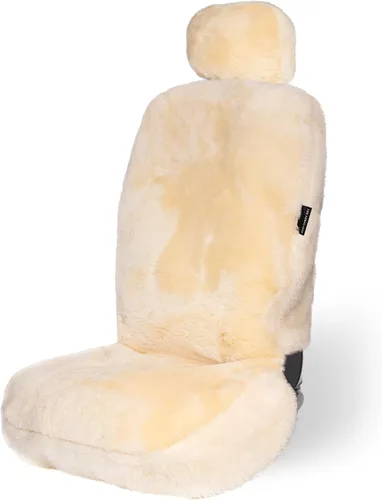 Miniatura 11 de ZONETECH Fundas de Asiento de Piel de Oveja Peludas Fundas de Asiento de Coche de Lana Merino Australiana Negra Accesorios de Auto de Piel Esponjosa