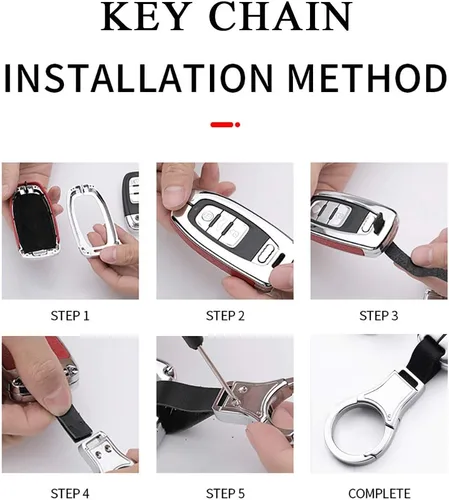 Miniatura 9 de SANRILY Funda de metal para llavero Volkswagen para Volkswagen para VW Tiguan 2016-2018 Magotan Passat B8 B7 Skoda Superb A7 Llavero remoto sin Negro