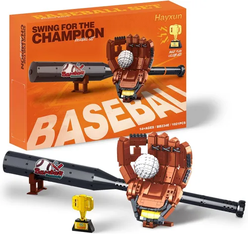 Día del Padre para papás del béisbol y fanáticos de los deportes, juego de construcción de béisbol para adultos, 1021 piezas de juguete de