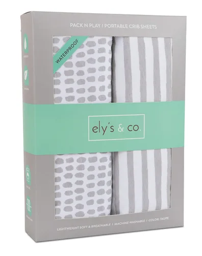 Miniatura 12 de Ely's & Co. Funda impermeable para cambiador, juego de 2 sábanas para bebé, 100 % algodón, sábanas de algodón de punto jersey con forro impermeable