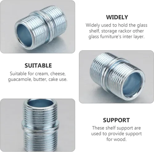 Miniatura 6 de DOITOOL Juego de 4 clavijas de tornillo de tuerca de doble cabezal, 4 unidades, 1.25 x 0.90 x 1.25 pulgadas, conector de metal duradero para estante