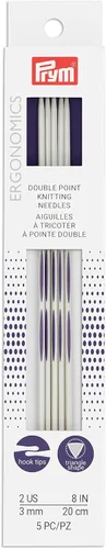 Miniatura 12 de Prym Ergonomics - Aguja de tejer de doble punto de 8 pulgadas, tamaño 1 (paquete de 5)