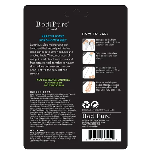 Miniatura 2 de Bodipure Calcetines de queratina con máscara premium Calcetines hidratantes para spa en casa para pies secos agrietados, callos y suavización