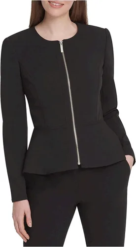 Miniatura 4 de DKNY Womens Peplum Zip Front Blazer Jacket