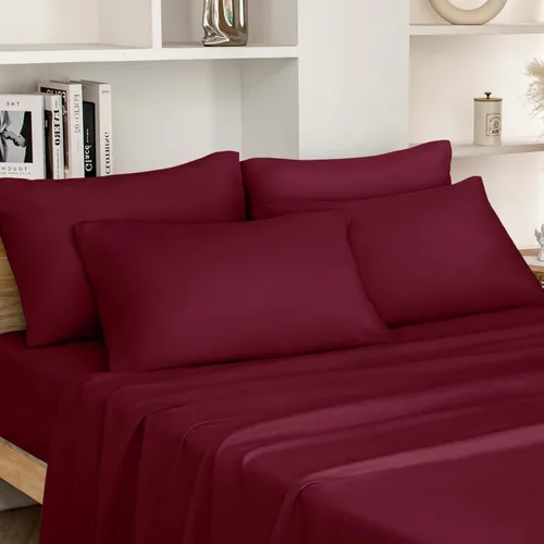 Miniatura 23 de HOMEIDEAS Sábanas de cama tamaño King – Juego de 6 piezas (dorado) – Sábanas de microfibra cepillada extra suave 1800, bolsillo profundo, sin