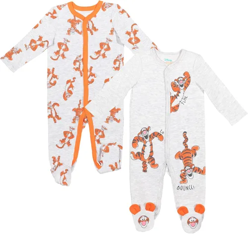 Disney Winnie the Pooh Lion King Monsters Inc. Pixar Toy Story Baby Paquete de 2 overoles Sleep N' Play para recién nacidos hasta niños pequeños