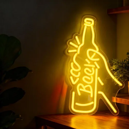 Miniatura 17 de Letrero de neón con texto en inglés "Noodle Cat" con luz abierta, letras LED para decoración de pared, letreros de puerta decorativos LED