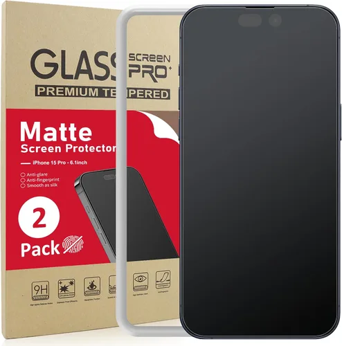Miniatura 11 de [Paquete de 2] Ambison Protector de Pantalla de Vidrio Mate Diseñado para iPhone 16e/iPhone 14/iPhone 13/13 Pro, Marco de Instalación/Sin