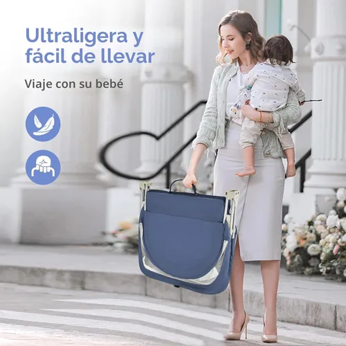 Miniatura 6 de ISELECTOR moisés portátil para bebé, cama de viaje, cuna de viaje para exteriores, tumbona para bebé, cama de viaje para bebés con red de mosquitos