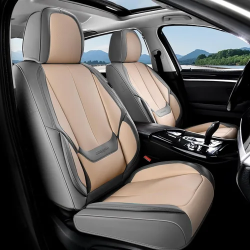 Miniatura 30 de Coverado Juego completo de fundas de asiento de automóvil, fundas de asiento para automóviles, fundas de asiento de coche beige para asientos