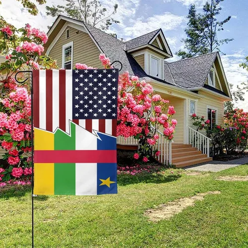 Miniatura 5 de Torn Style American And The Central African Republic Flags Garden Flag 28"x40" Inch Double Sided Garden Flags Home Lawn Outdoor Decor Flags Party