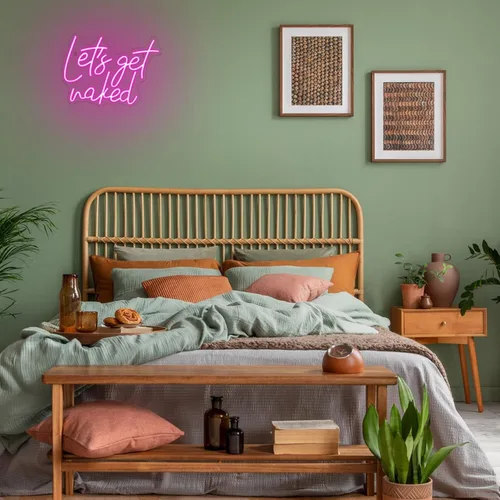 Miniatura 6 de Let's Get Naked - Letrero de neón rosa para decoración de pared, letras LED de neón para dormitorio, habitación de niñas, decoración de estoe
