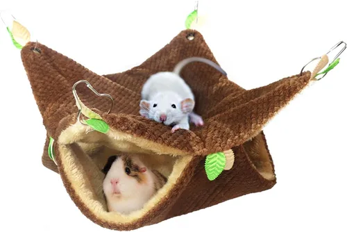 LEFTSTARER Hamaca para rata de hurón – Túnel de conejillo de indias escondite jaula, juguete para hámster Sugar Glider Chinchilla (3. Hamaca de