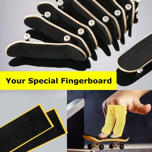Miniatura 5 de WINDIR 24 piezas de cinta de agarre de espuma + 1 pantalón de dedo para diapasones, 1.496 x 4.331 in, patinetas MiNi de madera negro profesional 24
