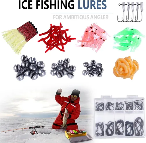 Miniatura 7 de PLUSINNO Señuelos de pesca, cebo que incluye crankbaits, spinnerbaits, gusanos de plástico, plantillas, señuelos de agua superior, caja de aparejos