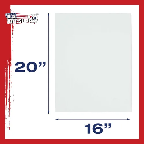 Miniatura 3 de U.S. Art Supply Paneles de lienzo artístico de 16 x 20 pulgadas, paquete de 4 lienzos de algodón pesado de 8 onzas sin ácidos para pintar acrílicos
