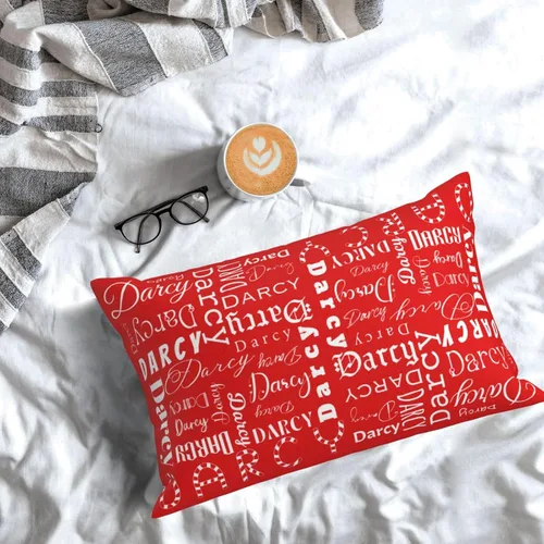 Miniatura 7 de Funda de almohada con nombre personalizado para cama, sofá, 14 x 20 pulgadas, funda de almohada con texto para mamá, niños, amantes, fundas de cojín