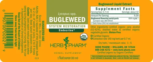 Miniatura 6 de Herb Pharm Extracto líquido de Bugleweed: Tintura orgánica de Bugleweed para soporte del sistema endocrino, sin gluten, sin OMG, vegano, suministro