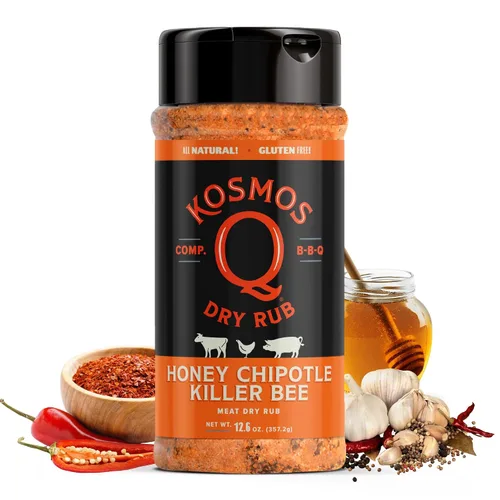Miniatura 11 de Kosmos Q Funda de vaca Hot BBQ Rub, regalo del día del padre, condimento picante de bistec y pechuga con chile, ajo, cebolla, pimentón y humo