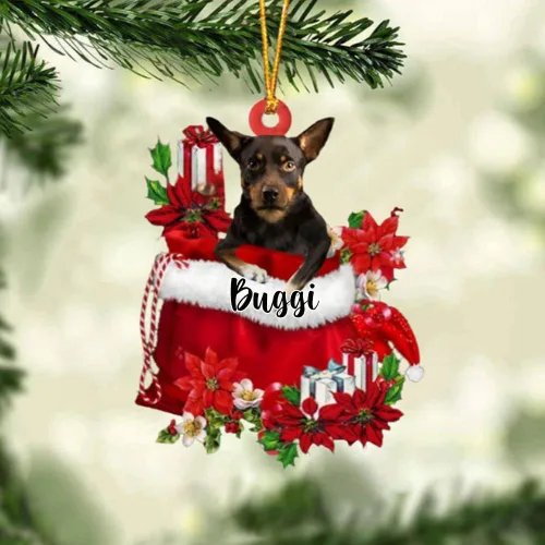 Miniatura 107 de Perro Akita Inu personalizado en bolsa de regalo, adorno de Navidad, nombre personalizado, regalo para amantes de los perros, familia, Navidad