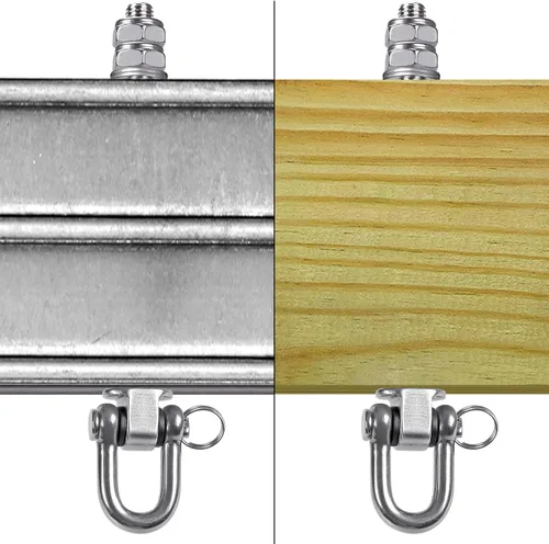 Miniatura 6 de SELEWARE Perchas de acero inoxidable resistentes con rodamientos (juego de 2), pernos oscilantes M10 x 9 pulgadas, capacidad de 1800 libras