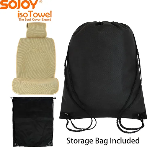Miniatura 8 de Sojoy IsoTowel Funda de asiento de automóvil, protector de asiento de microfibra con base antideslizante de secado rápido, protector de asiento