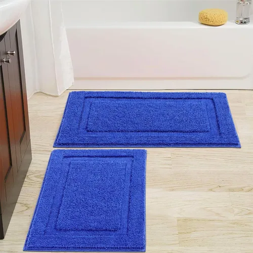 Miniatura 24 de SHACOS Juego de alfombras pequeñas de baño de 2 piezas con tapetes de baño en forma de U, tapetes de inodoro de 16x24 + 20x24 pulgadas, tapetes