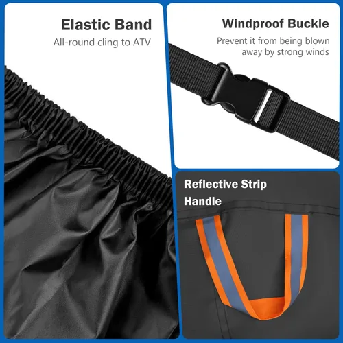 Miniatura 2 de MORNYRAY Cubierta para ATV Impermeable de Servicio Pesado Universal Cubierta para Quad Cubierta de Almacenamiento Exterior 4 Ruedas Protección UV