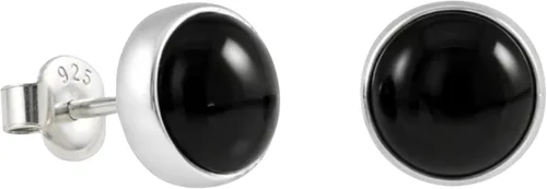 Aretes de plata de ley 925 maciza hechos a mano con piedras preciosas redondas para mujeres y hombres, disponibles en piedras azules, negras,