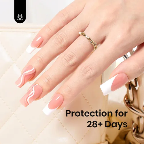 Miniatura 2 de Beetles - Esmalte de uñas en gel base color nude, 15 ml, base de goma 5 en 1, marrón neutro claro, punta francesa, esmalte de uñas en gel Base