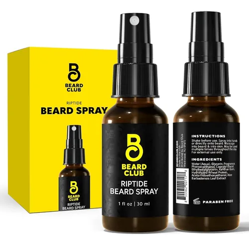 Miniatura 14 de The Beard Club Spray de vitamina de biotina para el crecimiento del vello facial, fórmula natural para una barba más completa y gruesa, fácil
