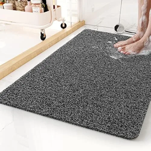 Miniatura 7 de Tapete antideslizante para bañera, 16 x 24 pulgadas, tapetes de ducha para bañera, tapetes de baño de PVC con textura de lufa para áreas húmedas