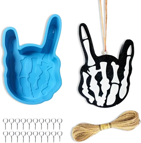 Miniatura 10 de Molde de silicona para Halloween, molde de freshie de fantasmas gritos para cuentas aromáticas, kit de freshies de automóvil, suministros para Molde