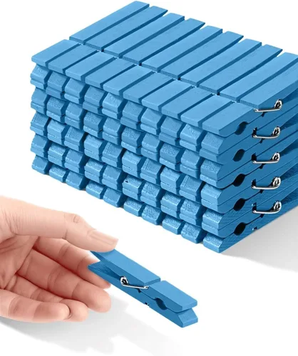 Miniatura 14 de Pinzas para ropa, pinzas de madera de color rosa para juego de baby shower, corona, manualidades, pinzas de agarre fuerte de madera de abedul