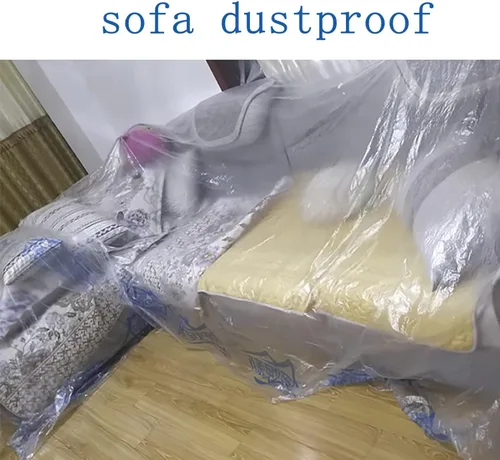 Miniatura 6 de Funda de plástico desechable de 13 x 65 pies para sofá que se puede cortar arbitrariamente, fundas de muebles, fundas de sofá impermeables, funda
