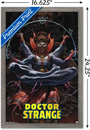 Miniatura 3 de Trends International Marvel Comics Doctor Strange - Póster de pared meditando, 14.725 x 22.375 pulgadas, versión enmarcada de madera de granero