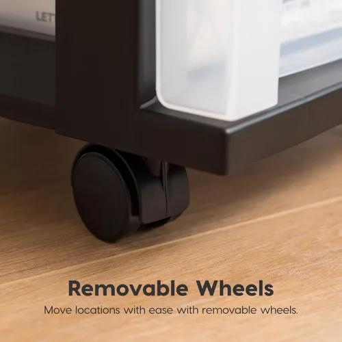 Miniatura 8 de IRIS USA Organizador de almacenamiento con cajones de plástico, carrito rodante, con ruedas giratorias, 3 cajones, para aula, suministros de arte