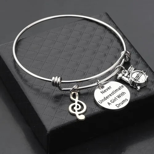 Miniatura 4 de UJIMS Regalo inspirador de batería para niñas, pulsera de batería para batería, músico, banda de jugador, regalos