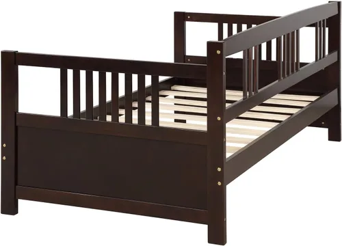 Miniatura 6 de Harper & Bright Designs Marco de sofá cama doble, marco de madera maciza, no necesita somier (espresso)