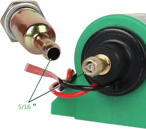Miniatura 4 de B4B BANG 4 BUCK Bomba de combustible eléctrica universal 12D de 12 voltios, entrada y salida de 5/16 pulgadas en línea, 12 voltios, 1-2A, 35 GPH 4-7