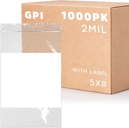 Miniatura 28 de GPI - Mini bolsas con cremallera de 1 x 1 pulgada, paquete de 1000 bolsas de plástico transparente con cierre con cremallera con bloque blanco