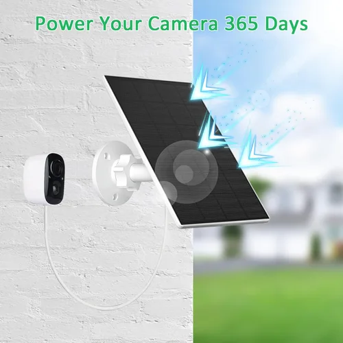 Miniatura 4 de FUTUREZEN Panel solar de 2 W para cámaras de seguridad, cargador solar de 5 V para cámaras de batería recargable con puertos micro USB y USB-C