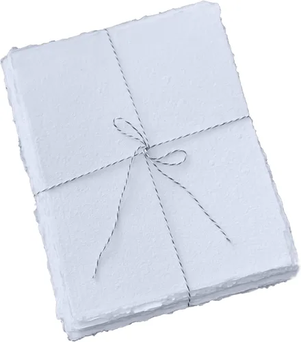 300 GSM / 25 hojas – Papel de acuarela de dibujo en blanco hecho a mano con borde deckle – Papel de hojas sueltas mixto – Papel de algodón hecho a