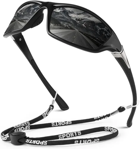 WEAROYO - Gafas de sol polarizadas deportivas para hombres y mujeres, gafas de pesca y conducción rectangulares, protección UV400 Marco C