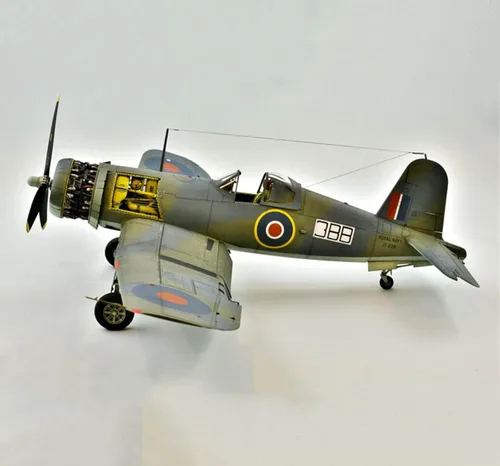 Miniatura 3 de Fighter 3D Puzzles - Kits de modelos de plástico, escala 1/48 modelo de combate Corsair MK 2, juguetes para adultos y regalo, 8.5 x 10.2 pulgadas