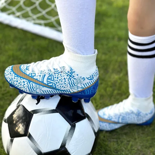 Miniatura 7 de Favdeol Tacos de fútbol para niños y niñas, zapatos de fútbol para entrenamiento de alta calidad, zapatos de fútbol para exteriores e interiores