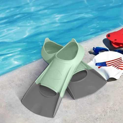 Miniatura 2 de Gintenco Aletas de Natación, Aletas de Entrenamiento de Natación para Niños para Natación de Vueltas, Aletas de Tamaño de Viaje con Bolsa de Malla