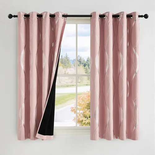 Miniatura 82 de NICETOWN Paneles de Cortinas Opacas para Dormitorio - Tratamiento de Ventanas con Aislamiento Térmico, Ojales Sólidos, Cortinas Opacas con Diseño