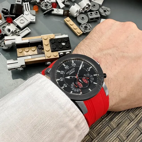 Miniatura 33 de MULCO Relojes para hombre - Creek, caja de acero inoxidable con correa de silicona para la muñeca, movimiento multifuncional de cuarzo, pantalla